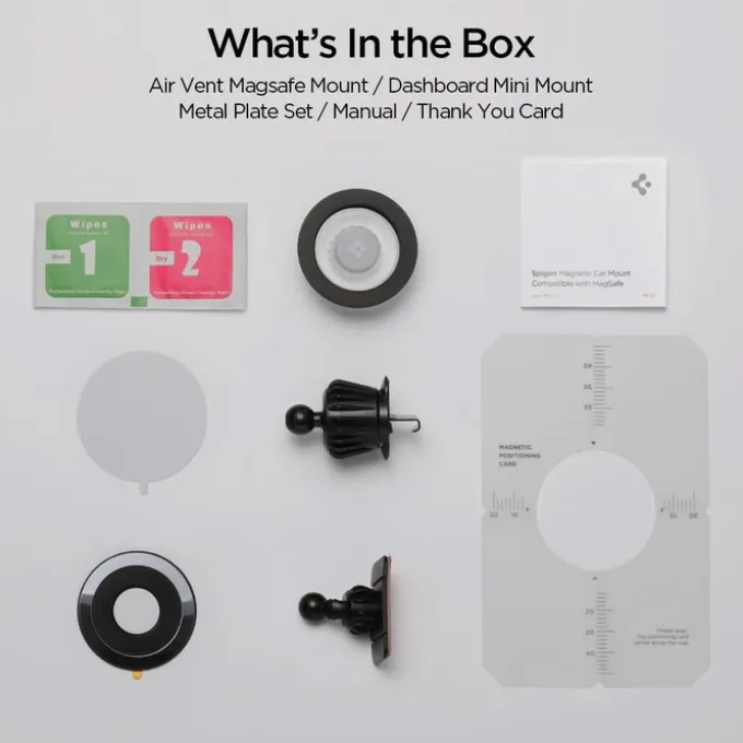 UCHWYT SPIGEN MFT13 MAGNETIC MAGSAFE DASHBOARD & VENT CAR MOUNT CZARNY