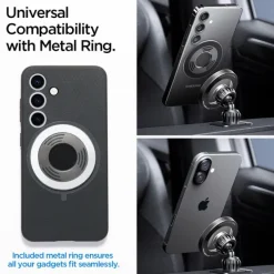 UCHWYT SPIGEN MFT13 MAGNETIC MAGSAFE DASHBOARD & VENT CAR MOUNT SREBRNY