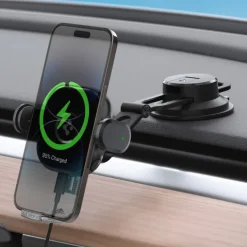 Uchwyt Spigen Uts35w Onetap Universal Windshield & Dashboard Car Mount Wireless Charger Black