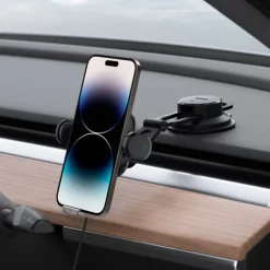 Uchwyt Spigen Uts35w Onetap Universal Windshield & Dashboard Car Mount Wireless Charger Black
