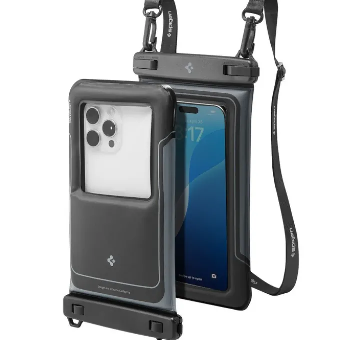 WODOODPORNE ETUI SPIGEN A611P PŁYWAJĄCE UNIWERSALNE 2-PACK MATOWE CZARNE