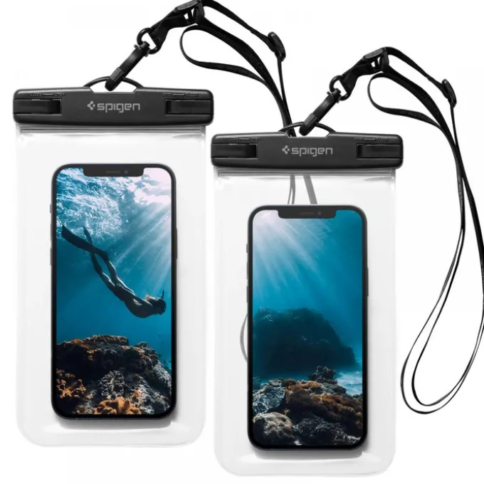 Wodoodporne Etui Spigen A601 Wodoszczelne na telefon 2-Pack Przezroczyste