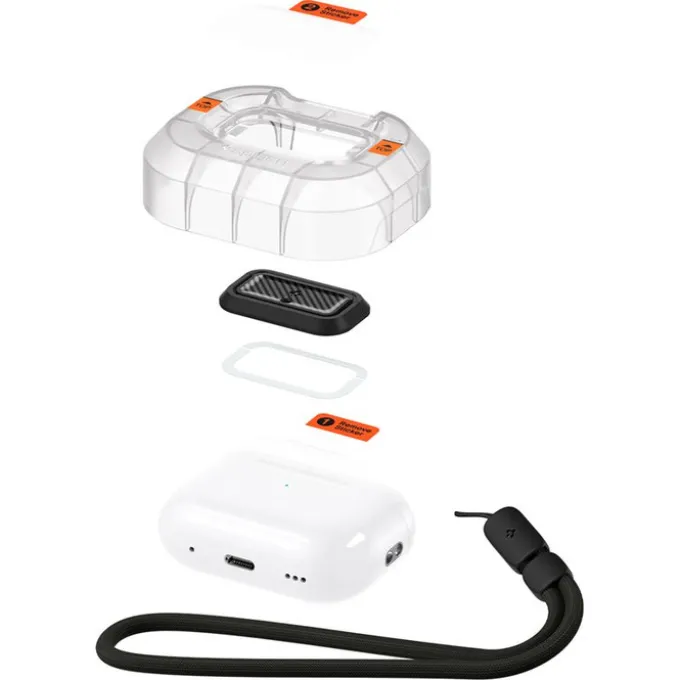 ZAMYKANIE DO ORYGINALNEGO ETUI SPIGEN AIRPODS PRO 2 1 GEN LOCK FIT M CARBON