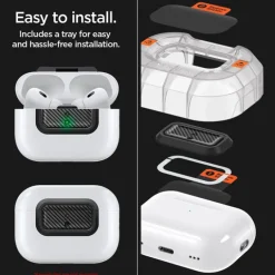 ZAMYKANIE DO ORYGINALNEGO ETUI SPIGEN AIRPODS PRO 2 1 GEN LOCK FIT M CARBON