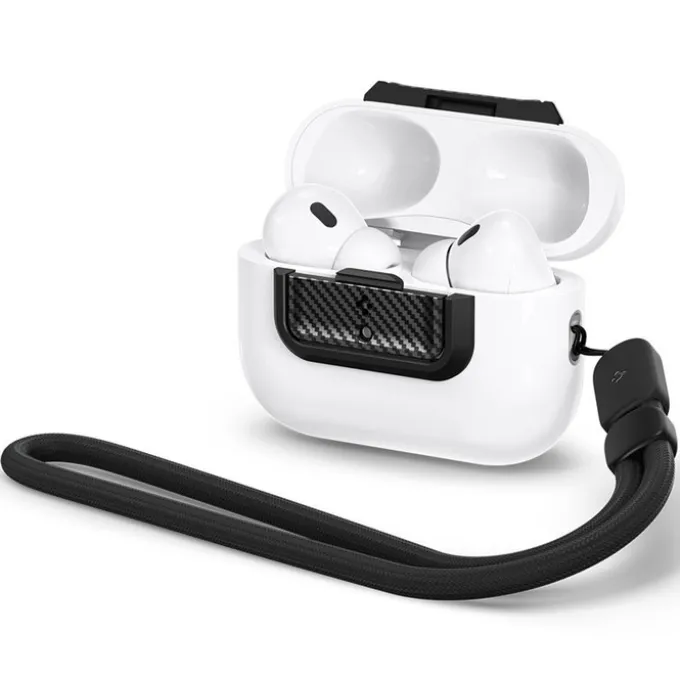 ZAMYKANIE DO ORYGINALNEGO ETUI SPIGEN AIRPODS PRO 2 1 GEN LOCK FIT M CARBON